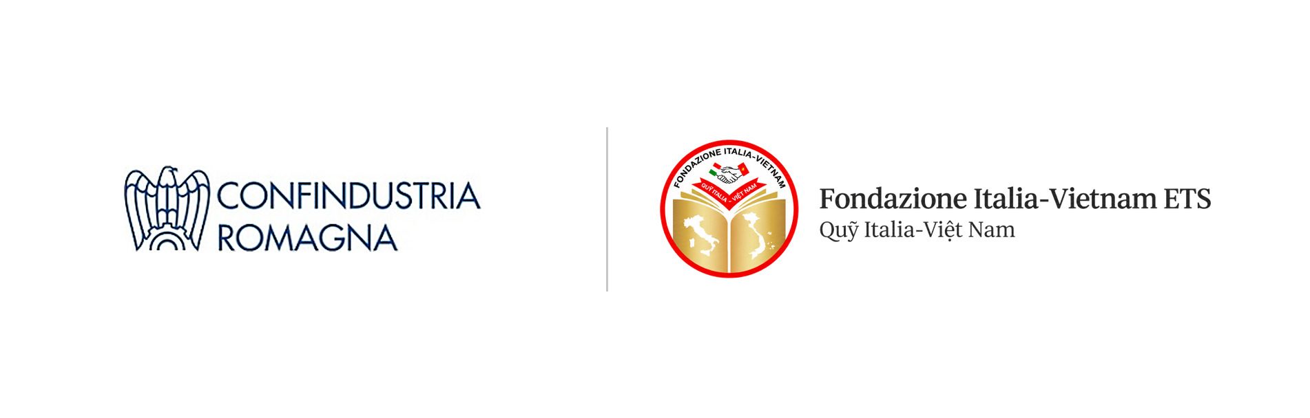 Loghi di Confindustria Romagna e della Fondazione Italia-Vietnam
