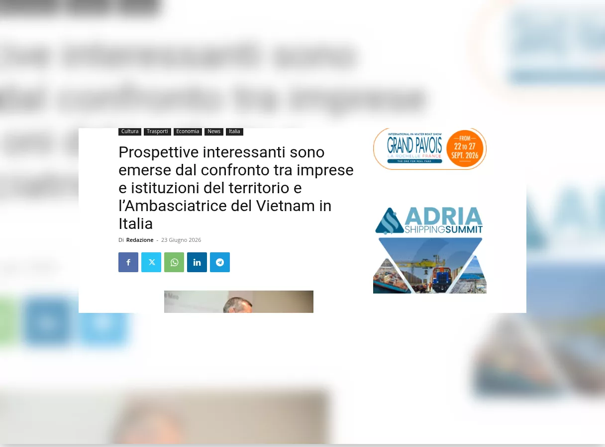Rassegna stampa – il nautilus: Prospettive interessanti sono emerse dal confronto tra imprese e istituzioni del territorio e l’Ambasciatrice del Vietnam in Italia