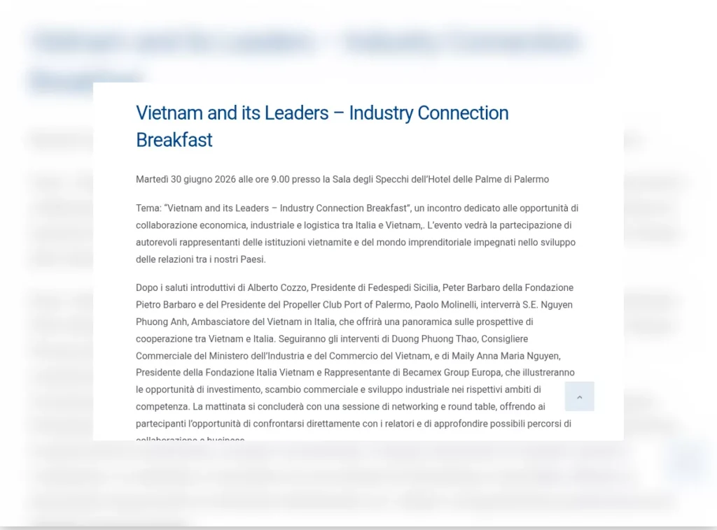 Rassegna stampa – The International Propeller Clubs: Vietnam and its Leaders – Industry Connection Breakfast