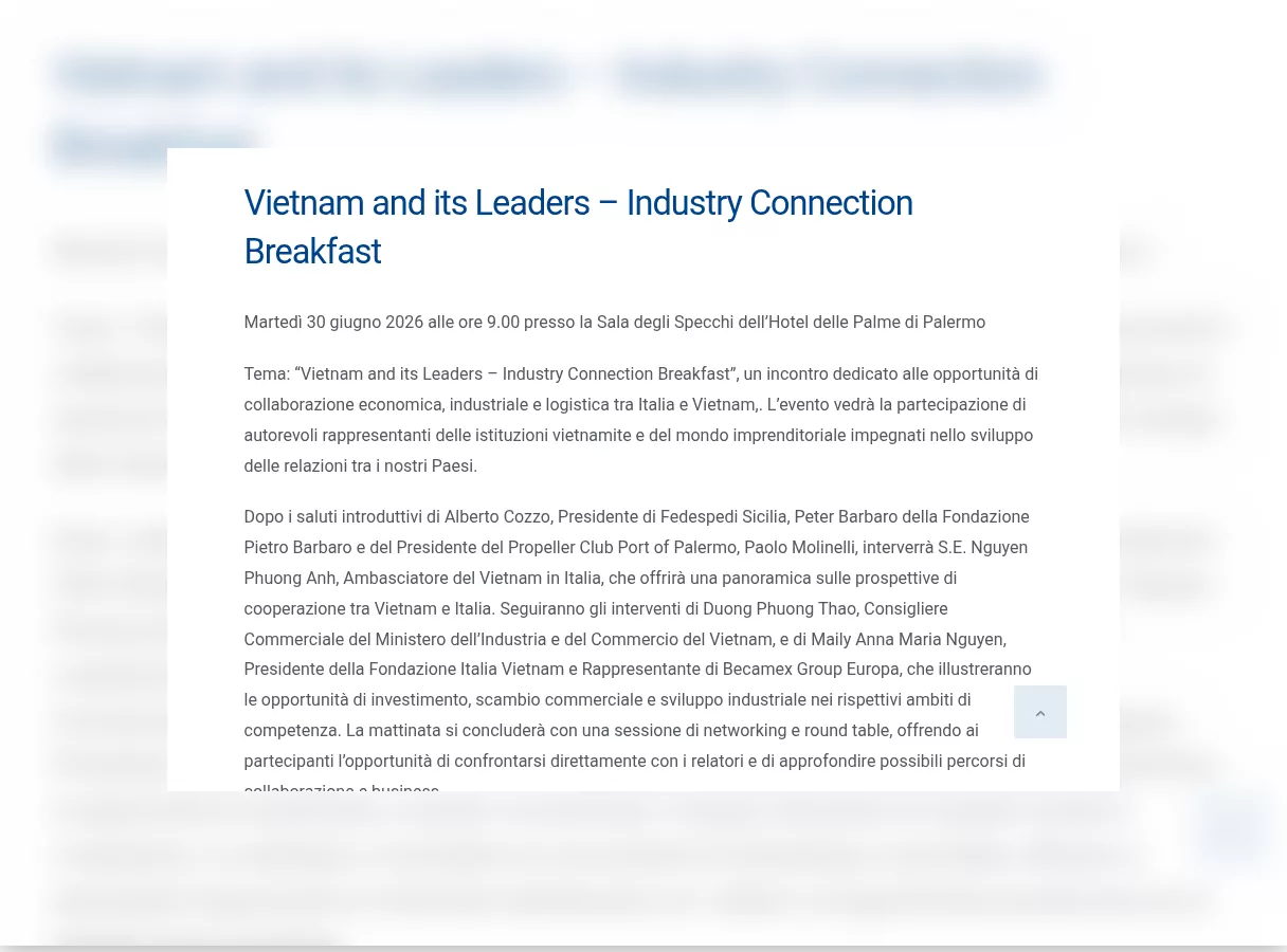 Rassegna stampa – The International Propeller Clubs: Vietnam and its Leaders – Industry Connection Breakfast