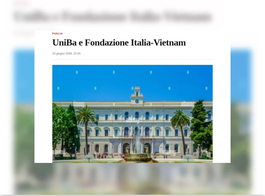 Rassegna stampa – Il Corriere Nazionale: UniBa e Fondazione Italia-Vietnam (Il Corriere Nazionale)
