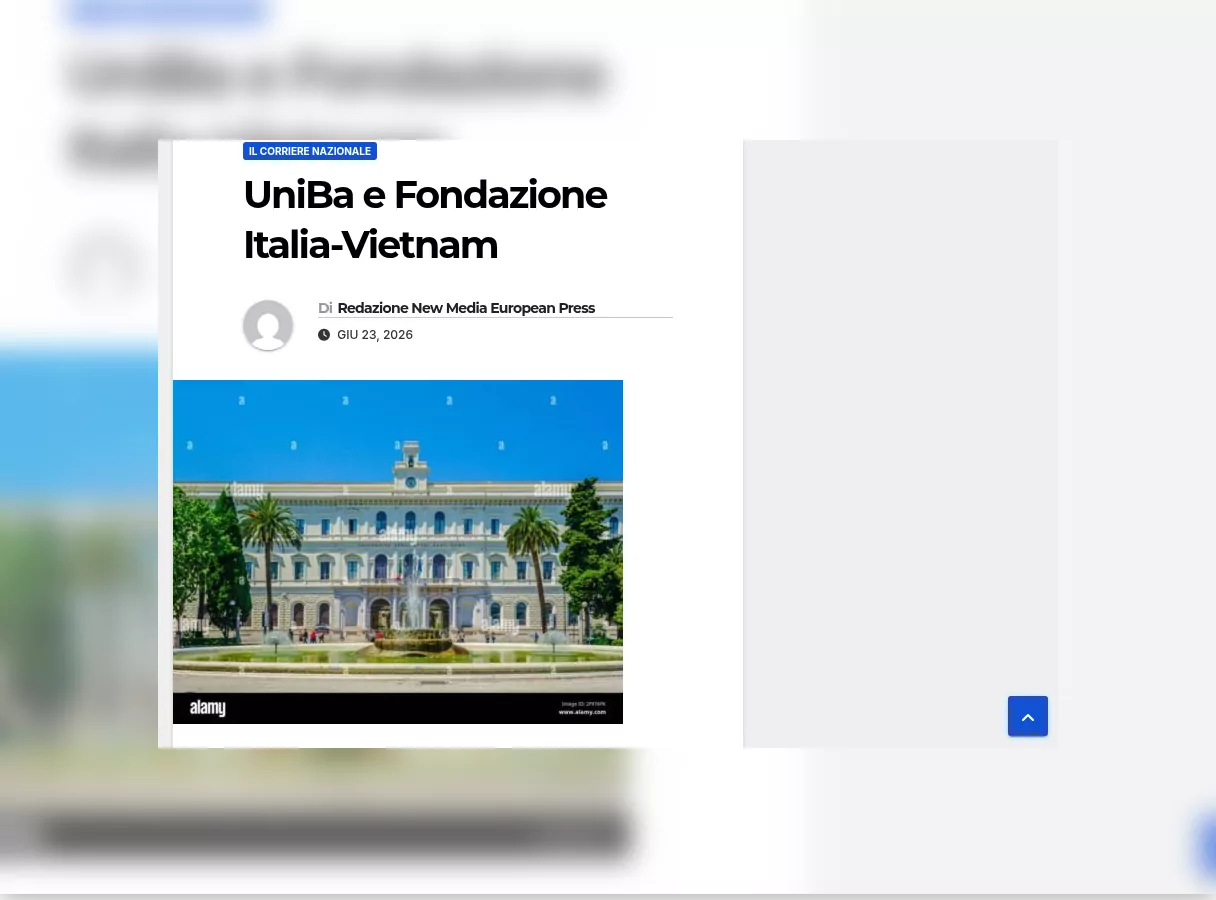 Rassegna stampa – New Media European Press: UniBa e Fondazione Italia-Vietnam (New Media European Press)
